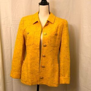 Noviello-bloom suit Dijon yellow wool blend jacket size 8
